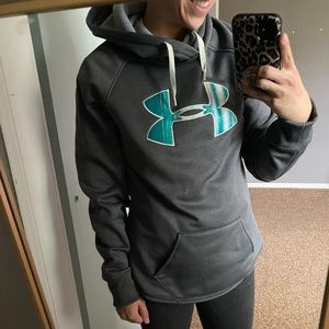 Under Armor hoodie. Size medium. In perfect condition. Grey with blue/teal logo.
